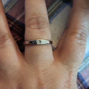 Elegant Silver Ring with Diamond Accent